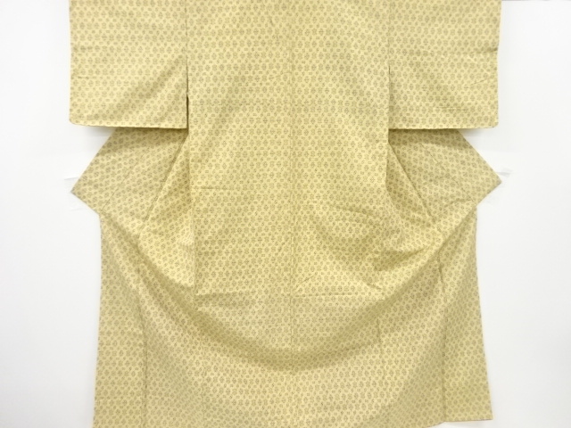 JAPANESE KIMONO / ANTIQUE KIMONO / SILK / TSUMUGI / WOVEN ABSTRACT PATTERN